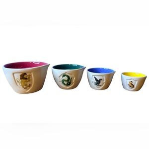 Rae Dunn Harry Potter Measuring Cups Set Hogwarts Houses Magenta Ceramic